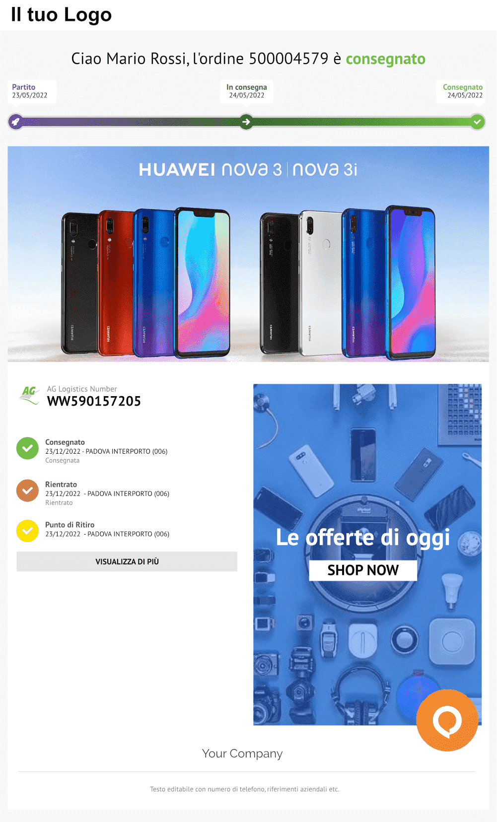 marketing post spedizione: