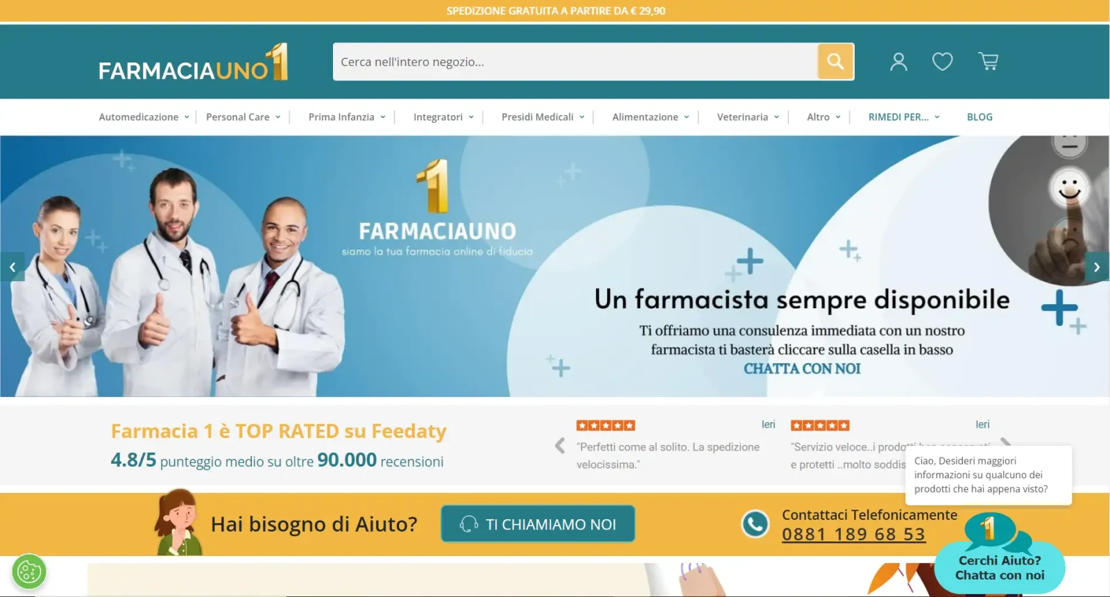 farmaciauno home page