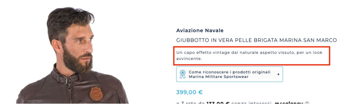 descrizione scheda prodotto