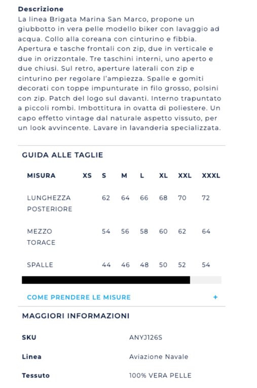 descrizione scheda prodotto