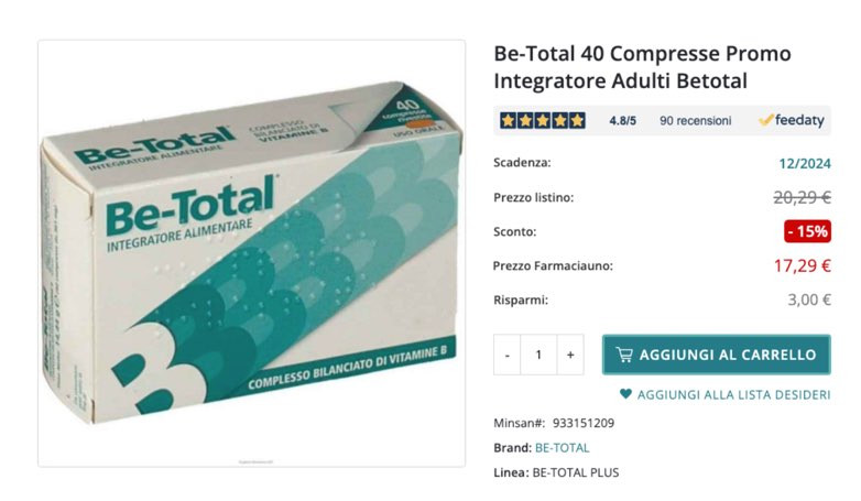 prezzo scheda prodotto